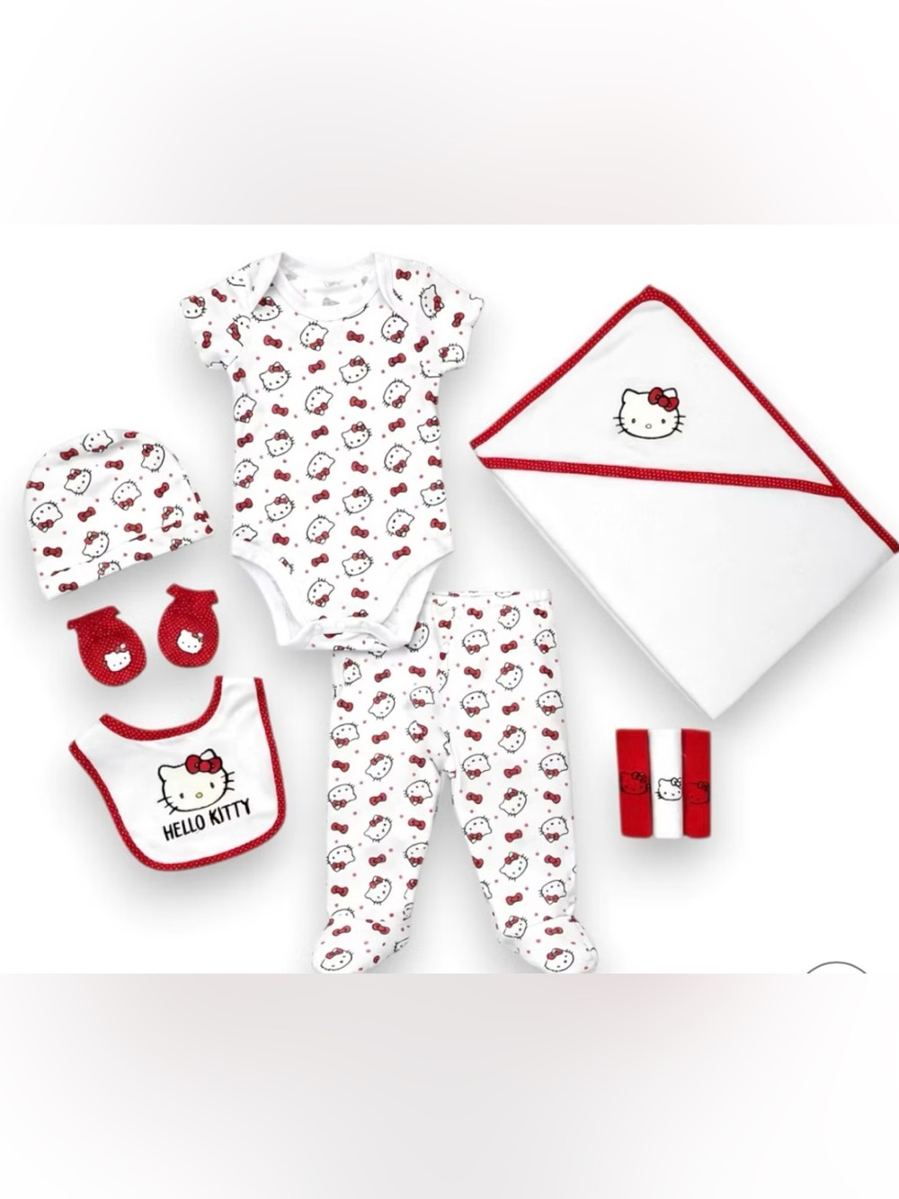Hello Kitty Baby Girl White & Red 10 Piece Layette Set Size 3 months
